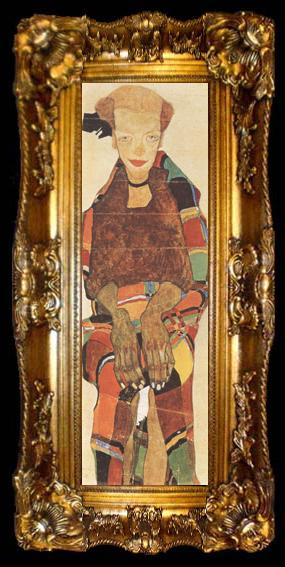framed  Egon Schiele Portrait fo Poldi Lodzinsky (mk12), ta009-2